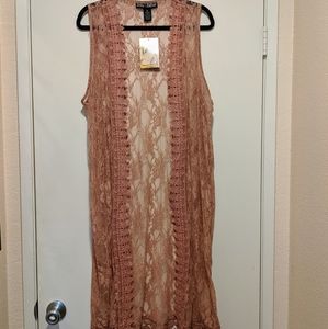 Long Lace Vest/Cover Up